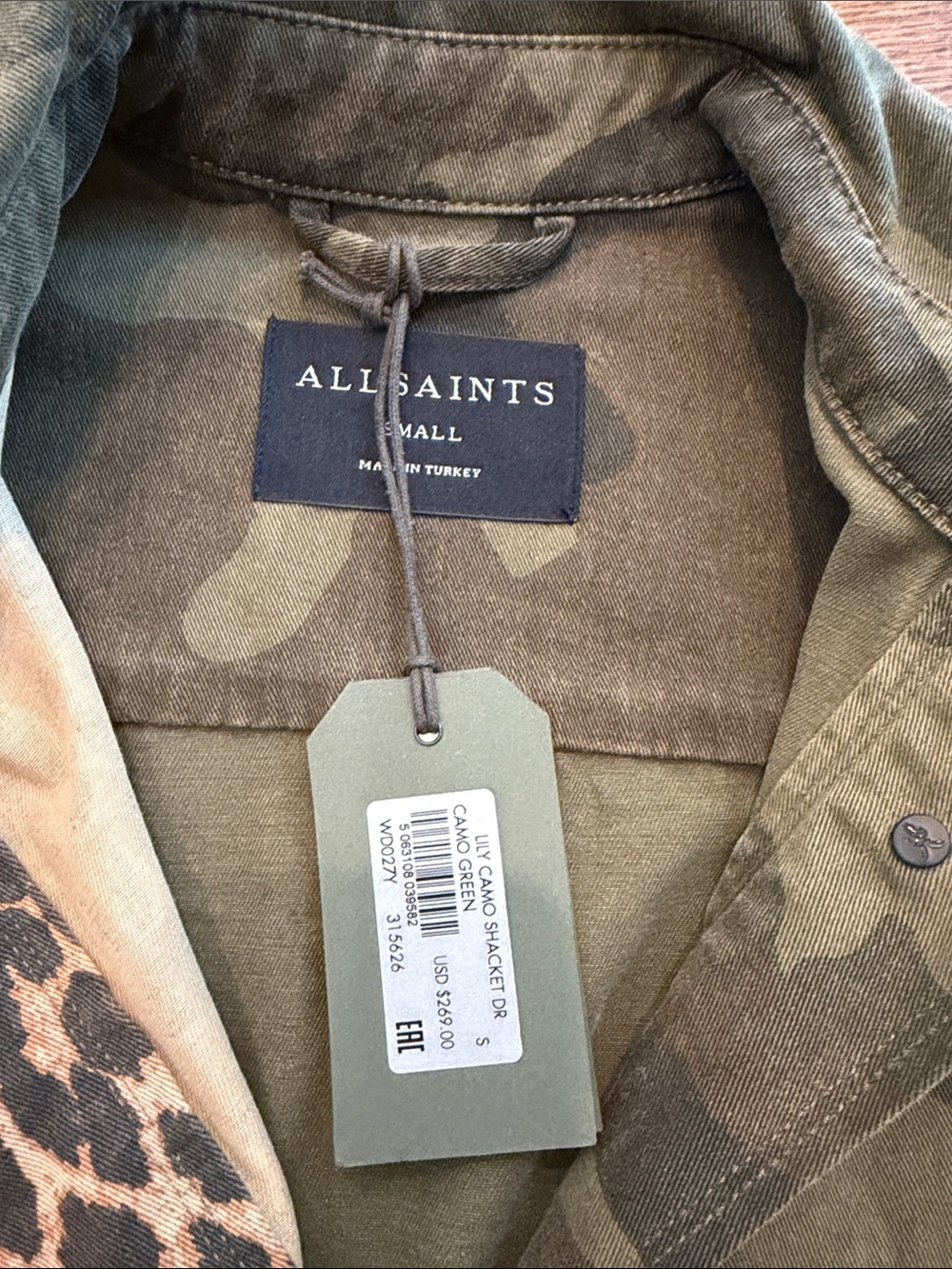 All Saints NWT Camo Shacket Dress - Picture 7 of 7